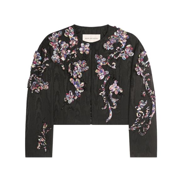 DRIES VAN NOTEN Jackets & Blazers - Dries Van Noten Women Giacca Corta Ricamata Con Effetto Moiré